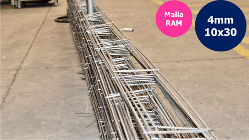 MALLAS1 Malla RAM 4mm de 6x0,1m separación 10x30cm